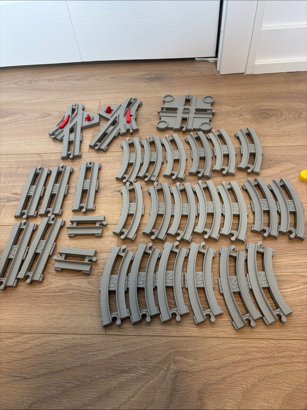29-Piece Plastic Train Track Lot – DUPLO Style